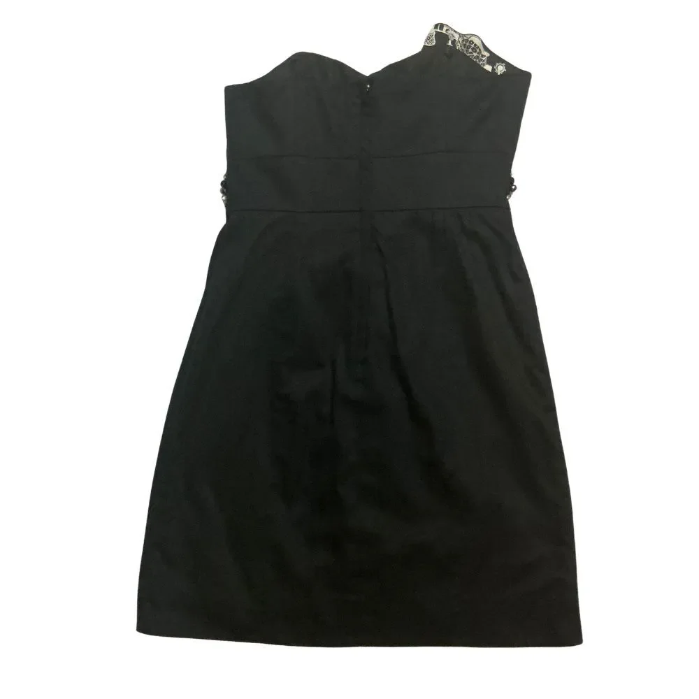 Lilly Pulitzer Mini Strapless Dress Size 4 Black Graduation Party Beaded Waist - Picture 3 of 7